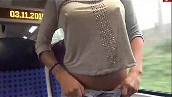 Horny teen masturbates herself on the train