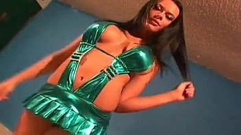 Shay Lynn - Super Green Shiny Micro Skirt.FLV