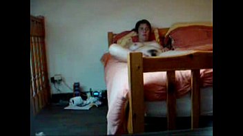 Hidden cam catches my hairy mom fingering on bed