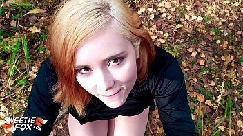Teen Public Blowjob Dick Boyfriend and Rough Sex in the Wood