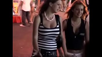 Very sexy teen candid tight top, cleavage big bouncing boobs w slowmotion