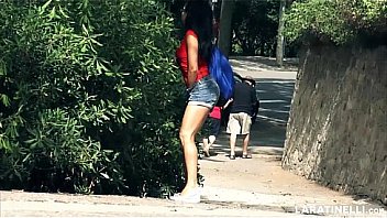 Porn Star Live Shows flashing in outdoor