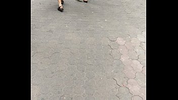 Hot girl walking on the street