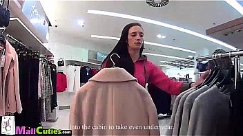 Blonde Girl after persuading goes shopping with a stranger