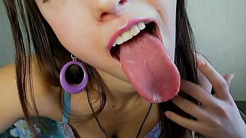 Naughty Nastya and her long tongue