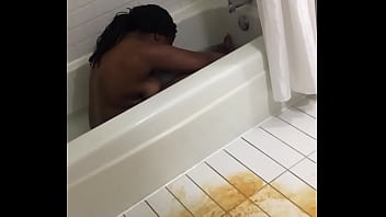 Whore throws up after drinking and wants to swim in the bathtub