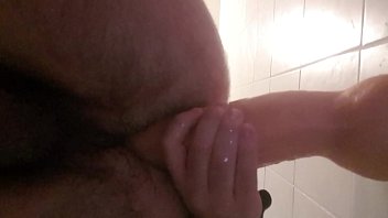 Fun anal play with monster dildo