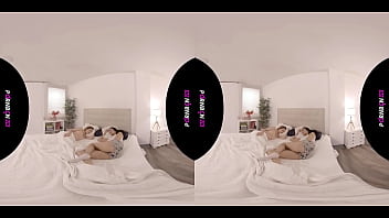 PORNBCN VR Two friends are s. together, one wakes up very horny, quarantine is what she has, so she wants lesbian sex with her young s. friend who she is going to wake up. Virtual reality in 4K horny latin voyeur