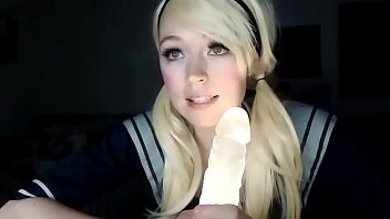 adorable pale girl loves to practice to suck penises