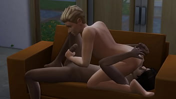 Sims 4 gay boys bang on couch