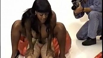 Busty ebony Sierra getting fucked in the ass