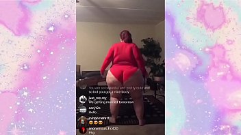 Bbw Red Shaking Her Pear Shaped Ass on Instagram Live.