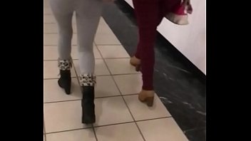 Two sexy girls booty candid